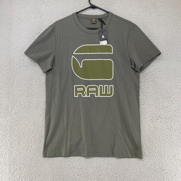 G-Star Other - G-Star Shirt Mens Medium Short Sleeve G Raw Big Logo Green Cotton Blend Daplin
